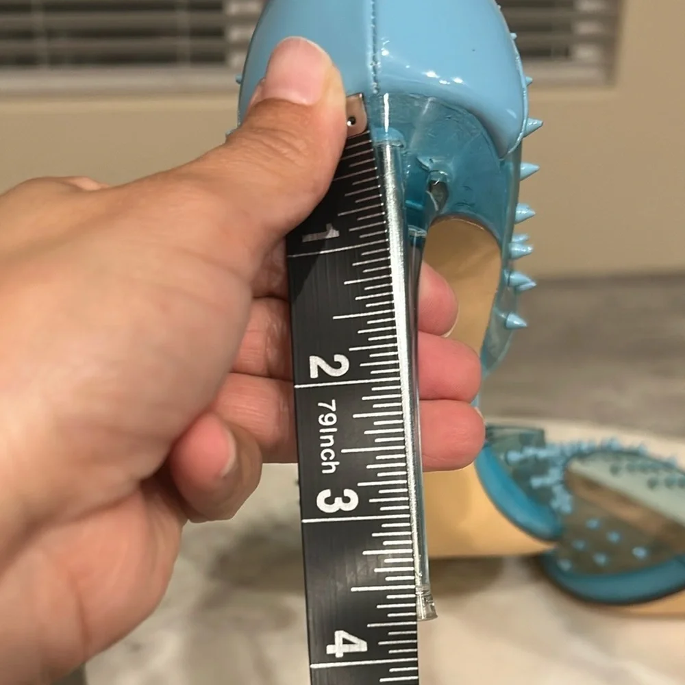 Steve Madden Transparent Blue spiked Heels size 8